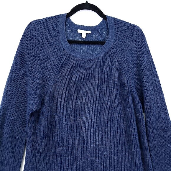 Eileen Fisher Organic Linen Cotton Slub Tunic Sweater Womens Large Open Knit - Picture 7 of 12